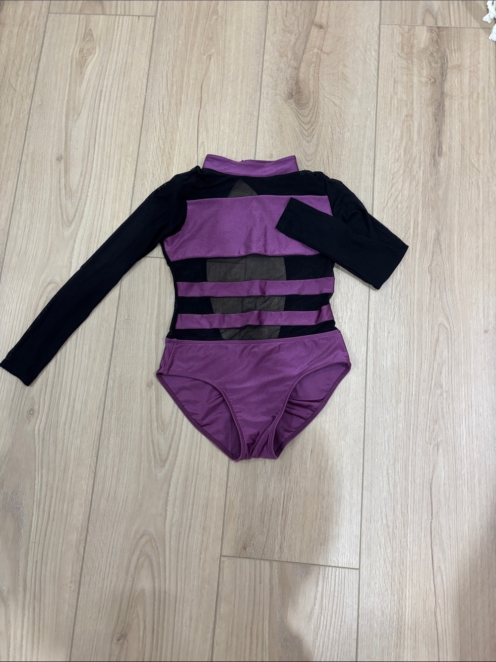 Girls XL (10-12) Purple and Black Dance Costume Leotard